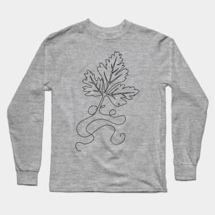 Continuous Line Leaf Long Sleeve T-Shirt